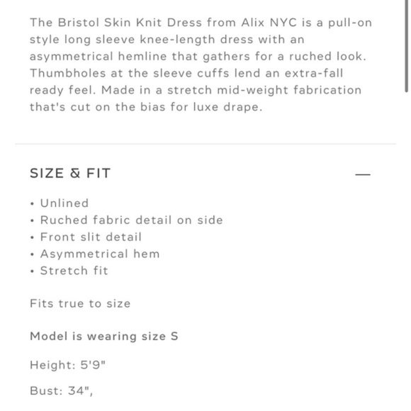 Alix NYC Bristol Dress Black Small - Picture 5 of 8